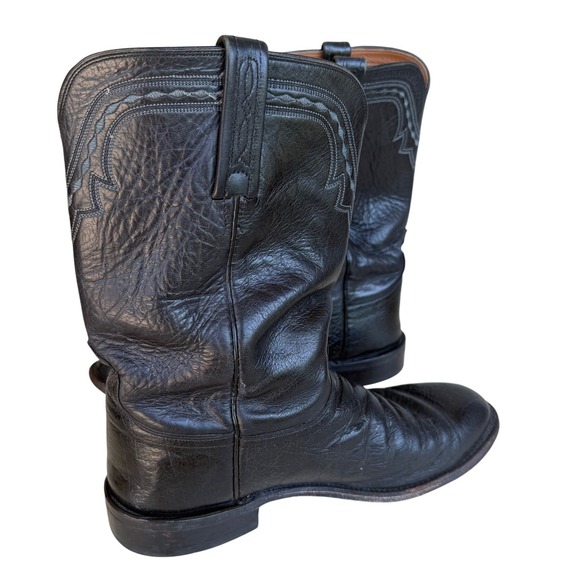 Lucchese Other - Lucchese Roper Boots Mens 9 EE Black Leather Western Cowboy T005703